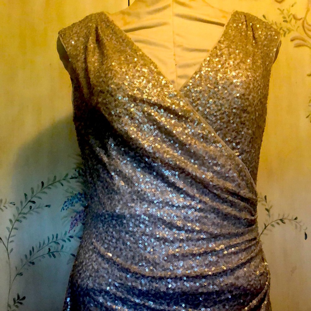Gold sequin dress